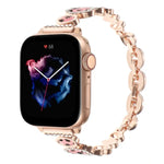 สายรัดนาฬิกาโลหะโซ่ประดับเพชรลายเสือดาว สำหรับ Apple Watch 42 มม., สำหรับ Apple Watch 38 มม.