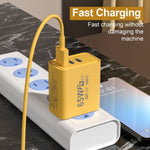 ที่ชาร์จเร็ว 65W กาเลียมไนไตรด์ USB + Type-C ปลั๊ก EU, ปลั๊ก US