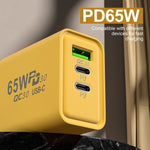 ที่ชาร์จเร็ว 65W กาเลียมไนไตรด์ USB + Type-C ปลั๊ก EU, ปลั๊ก US