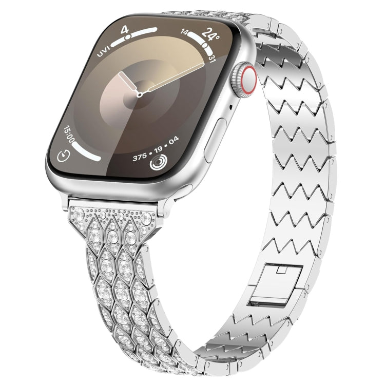 Devil Eye Diamond Bracelet Metal Watch Band, For Apple Watch SE 2023 44mm, For Apple Watch SE 2023 40mm, For Apple Watch Ultra 2 49mm, For Apple Watch Series 9 45mm, For Apple Watch Series 9 41mm, For Apple Watch Ultra 49mm, For Apple Watch Series 8 41...