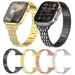 สายรัดนาฬิกาโลหะสร้อยข้อมือเพชรตาอสูร สำหรับ Apple Watch 42 มม., สำหรับ Apple Watch 38 มม.