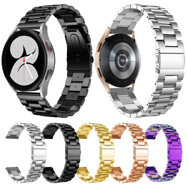 สายสแตนเลสสตีลหัวแบนสามเม็ด สำหรับ Samsung Galaxy Watch6 / 6 Classic
