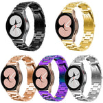 สายสแตนเลสสตีลหัวแบนสามเม็ด สำหรับ Samsung Galaxy Watch6 / 6 Classic