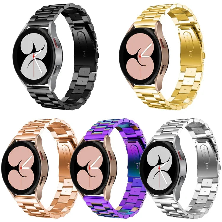 สายสแตนเลสสตีลหัวแบนสามเม็ด สำหรับ Samsung Galaxy Watch6 / 6 Classic