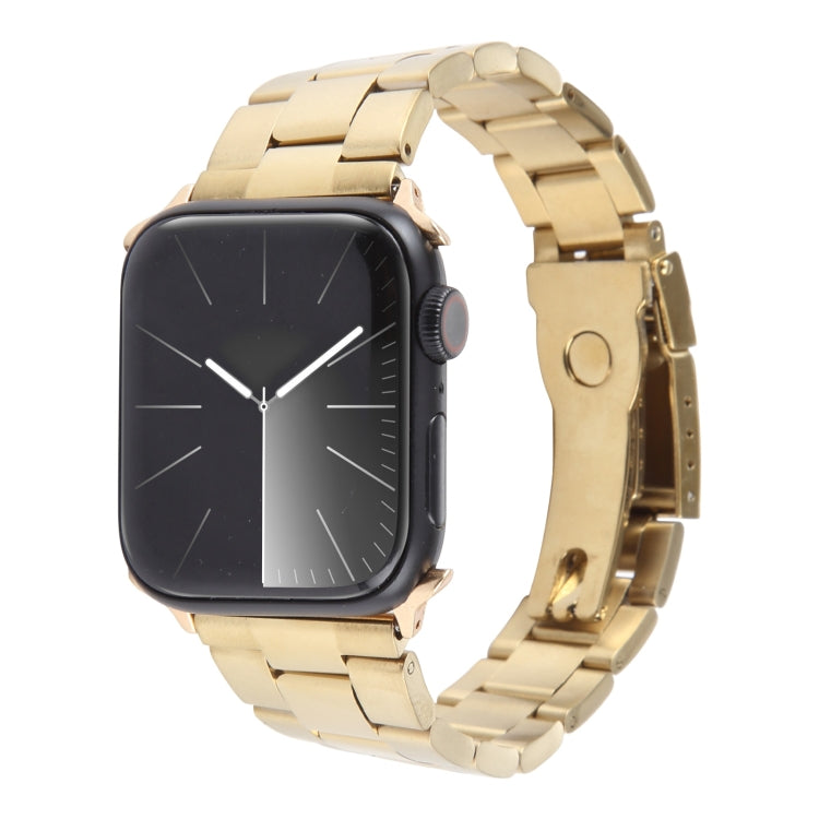 สายรัดนาฬิกาสเตนเลสสตีลแบบเม็ดสาม สำหรับ Apple Watch Series 3 ขนาด 38 มม., สำหรับ Apple Watch Series 3 ขนาด 42 มม., สำหรับ Apple Watch Series 2 ขนาด 42 มม., สำหรับ Apple Watch Series 2 ขนาด 38 มม., สำหรับ Apple Watch ขนาด 42 มม.