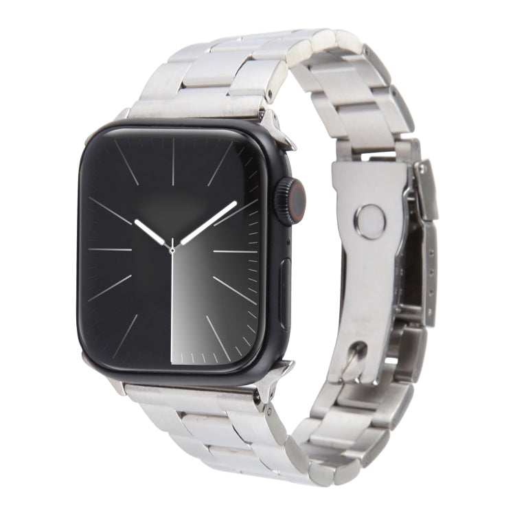 สายรัดนาฬิกาสเตนเลสสตีลแบบเม็ดสาม สำหรับ Apple Watch Series 3 ขนาด 38 มม., สำหรับ Apple Watch Series 3 ขนาด 42 มม., สำหรับ Apple Watch Series 2 ขนาด 42 มม., สำหรับ Apple Watch Series 2 ขนาด 38 มม., สำหรับ Apple Watch ขนาด 42 มม.