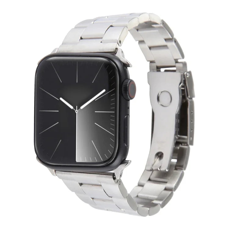 Three-Bead Stainless Steel Watch Band, For Apple Watch 38mm