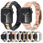 สายรัดนาฬิกาสเตนเลสสตีลแบบเม็ดสาม สำหรับ Apple Watch SE 2023 ขนาด 44 มม., สำหรับ Apple Watch SE 2023 ขนาด 40 มม., สำหรับ Apple Watch Ultra 2 ขนาด 49 มม., สำหรับ Apple Watch Series 9 ขนาด 45 มม., สำหรับ Apple Watch Series 9 ขนาด 41 มม.