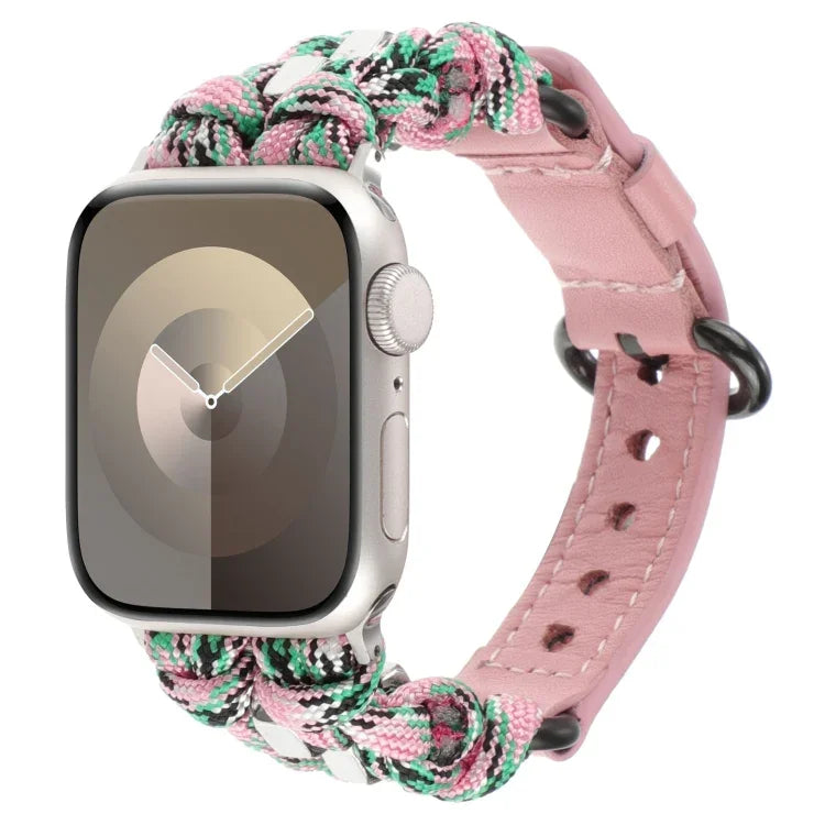 Paracord Genuine Leather Watch Band, For Apple Watch 42mm, For Apple Watch 38mm