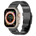 Safety Buckle Trapezoid Titanium Steel Watch Band, For Apple Watch SE 2023 44mm, For Apple Watch SE 2023 40mm, For Apple Watch Ultra 2 49mm, For Apple Watch Series 9 45mm, For Apple Watch Series 9 41mm, For Apple Watch Ultra 49mm                       ...