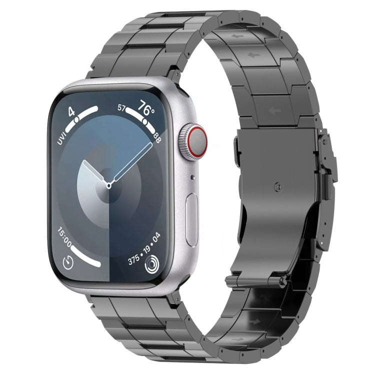 Safety Buckle Trapezoid Titanium Steel Watch Band, For Apple Watch SE 2023 44mm, For Apple Watch SE 2023 40mm, For Apple Watch Ultra 2 49mm, For Apple Watch Series 9 45mm, For Apple Watch Series 9 41mm, For Apple Watch Ultra 49mm                       ...