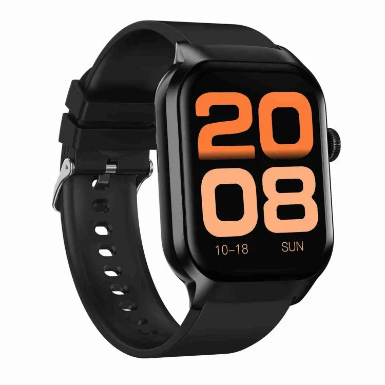 นาฬิกาอัจฉริยะสายซิลิโคน 2.01 นิ้ว รองรับการโทร Bluetooth และการตรวจวัดอัตราการเต้นของหัวใจ / ตรวจน้ำตาลในเลือดแบบไม่รุกราน, สายซิลิโคนสีดำ, สายซิลิโคนสีเหลืองอ่อน