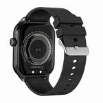 นาฬิกาอัจฉริยะสายซิลิโคน 2.01 นิ้ว รองรับการโทร Bluetooth และการตรวจวัดอัตราการเต้นของหัวใจ / ตรวจน้ำตาลในเลือดแบบไม่รุกราน, สายซิลิโคนสีดำ, สายซิลิโคนสีเหลืองอ่อน