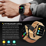 นาฬิกาอัจฉริยะสายซิลิโคน 2.01 นิ้ว รองรับการโทร Bluetooth และการตรวจวัดอัตราการเต้นของหัวใจ / ตรวจน้ำตาลในเลือดแบบไม่รุกราน, สายซิลิโคนสีดำ, สายซิลิโคนสีเหลืองอ่อน