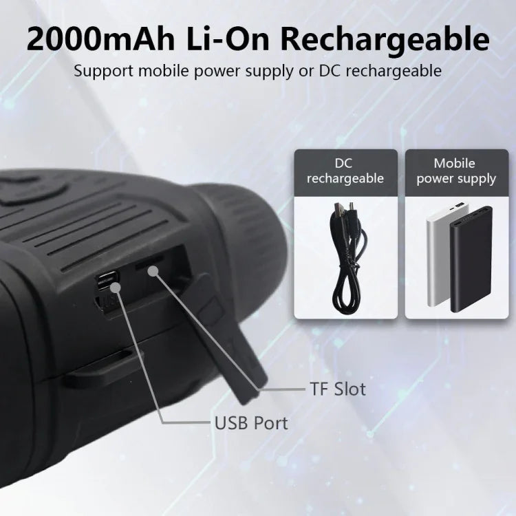 อุปกรณ์กล้องส่องทางไกลกลางแจ้ง NV7000 ความละเอียด 2.7K HD อินฟราเรดสำหรับการล่าในเวลากลางคืน NV7000