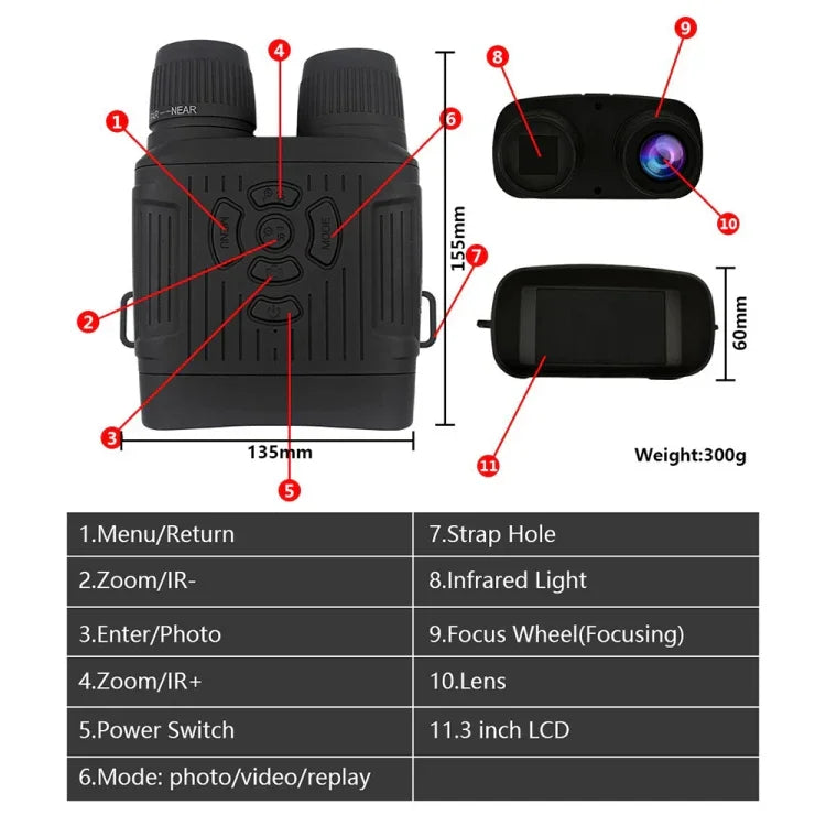 อุปกรณ์กล้องส่องทางไกลกลางแจ้ง NV7000 ความละเอียด 2.7K HD อินฟราเรดสำหรับการล่าในเวลากลางคืน NV7000
