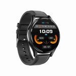 นาฬิกาอัจฉริยะสายหนัง 1.43 นิ้ว รองรับการโทร Bluetooth และ ECG / ตรวจน้ำตาลในเลือดแบบไม่รุกราน, สายหนังสีดำ, สายหนังสีน้ำตาล
