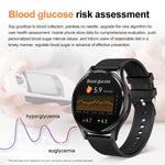 นาฬิกาอัจฉริยะสายหนัง 1.43 นิ้ว รองรับการโทร Bluetooth และ ECG / ตรวจน้ำตาลในเลือดแบบไม่รุกราน, สายหนังสีดำ, สายหนังสีน้ำตาล