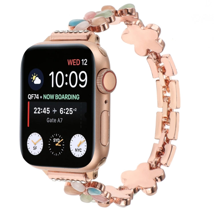 สายรัดนาฬิกาโซ่โลหะผสมสังกะสีรูปดอกไม้ 5 กลีบ สำหรับ Apple Watch 42mm, สำหรับ Apple Watch 38mm