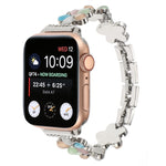สายรัดนาฬิกาโซ่โลหะผสมสังกะสีรูปดอกไม้ 5 กลีบ สำหรับ Apple Watch 42mm, สำหรับ Apple Watch 38mm