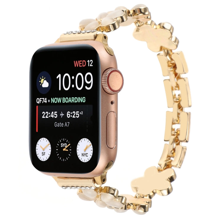 สายรัดนาฬิกาโซ่โลหะผสมสังกะสีรูปดอกไม้ 5 กลีบ สำหรับ Apple Watch 42mm, สำหรับ Apple Watch 38mm
