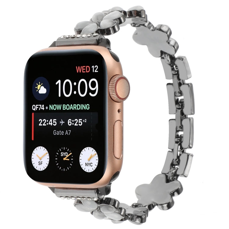 สายรัดนาฬิกาโซ่โลหะผสมสังกะสีรูปดอกไม้ 5 กลีบ สำหรับ Apple Watch 42mm, สำหรับ Apple Watch 38mm
