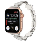 สายรัดนาฬิกาโซ่โลหะผสมสังกะสีรูปดอกไม้ 5 กลีบ สำหรับ Apple Watch 42mm, สำหรับ Apple Watch 38mm