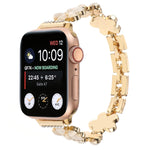 สายรัดนาฬิกาโซ่โลหะผสมสังกะสีรูปดอกไม้ 5 กลีบ สำหรับ Apple Watch Series 4 44mm, สำหรับ Apple Watch Series 4 40mm, สำหรับ Apple Watch Series 3 38mm, สำหรับ Apple Watch Series 3 42mm, สำหรับ Apple Watch Series 2 42mm, สำหรับ Apple Watch Series 2 38mm