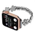สายรัดนาฬิกาโซ่โลหะผสมสังกะสีรูปดอกไม้ 5 กลีบ สำหรับ Apple Watch ขนาด 42 มม., สำหรับ Apple Watch ขนาด 38 มม.