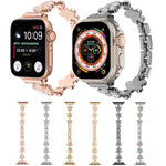 5-petaled Flower Zinc Alloy Chain Watch Band, For Apple Watch SE 2023 44mm, For Apple Watch SE 2023 40mm, For Apple Watch Ultra 2 49mm, For Apple Watch Series 9 45mm, For Apple Watch Series 9 41mm, For Apple Watch Ultra 49mm