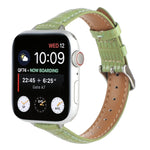 Slim Crocodile Leather Watch Band, For Apple Watch SE 40mm, For Apple Watch SE 44mm, For Apple Watch Series 6 40mm, For Apple Watch Series 6 44mm, For Apple Watch Series 5 44mm, For Apple Watch Series 5 40mm