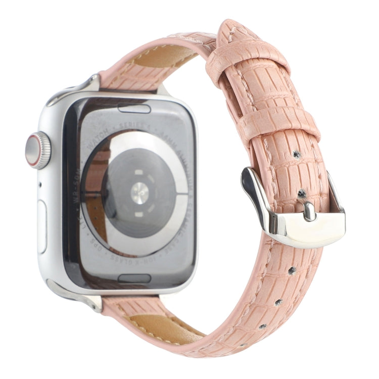 สายรัดนาฬิกาหนังจระเข้บาง สำหรับ Apple Watch ขนาด 42 มม., สำหรับ Apple Watch ขนาด 38 มม.