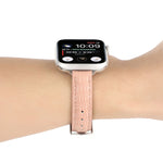 สายรัดนาฬิกาหนังจระเข้บาง สำหรับ Apple Watch ขนาด 42 มม., สำหรับ Apple Watch ขนาด 38 มม.