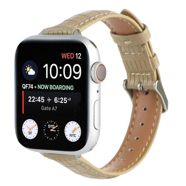 สายรัดนาฬิกาหนังจระเข้บาง สำหรับ Apple Watch ขนาด 42 มม., สำหรับ Apple Watch ขนาด 38 มม.