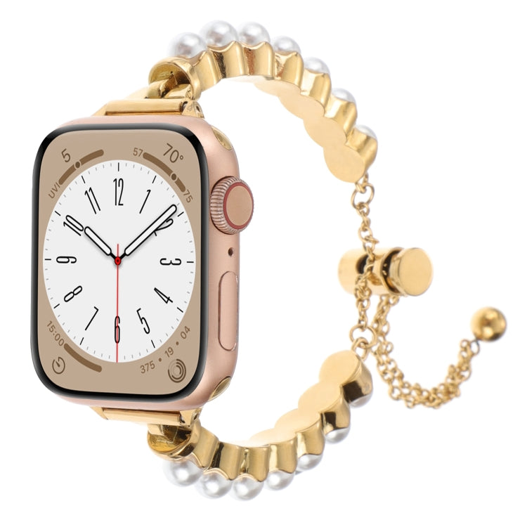 Pearl Bracelet Metal Watch Band, For Apple Watch SE 2023 44mm, For Apple Watch SE 2023 40mm, For Apple Watch Ultra 2 49mm, For Apple Watch Series 9 45mm, For Apple Watch Series 9 41mm, For Apple Watch Ultra 49mm, For Apple Watch Series 8 41mm          ...
