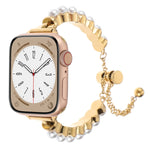 Pearl Bracelet Metal Watch Band, For Apple Watch SE 2023 44mm, For Apple Watch SE 2023 40mm, For Apple Watch Ultra 2 49mm, For Apple Watch Series 9 45mm, For Apple Watch Series 9 41mm, For Apple Watch Ultra 49mm, For Apple Watch Series 8 41mm          ...