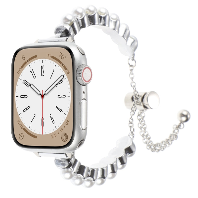 Pearl Bracelet Metal Watch Band, For Apple Watch SE 40mm, For Apple Watch SE 44mm, For Apple Watch Series 6 40mm, For Apple Watch Series 6 44mm, For Apple Watch Series 5 44mm, For Apple Watch Series 5 40mm, For Apple Watch Series 4 44mm                ...