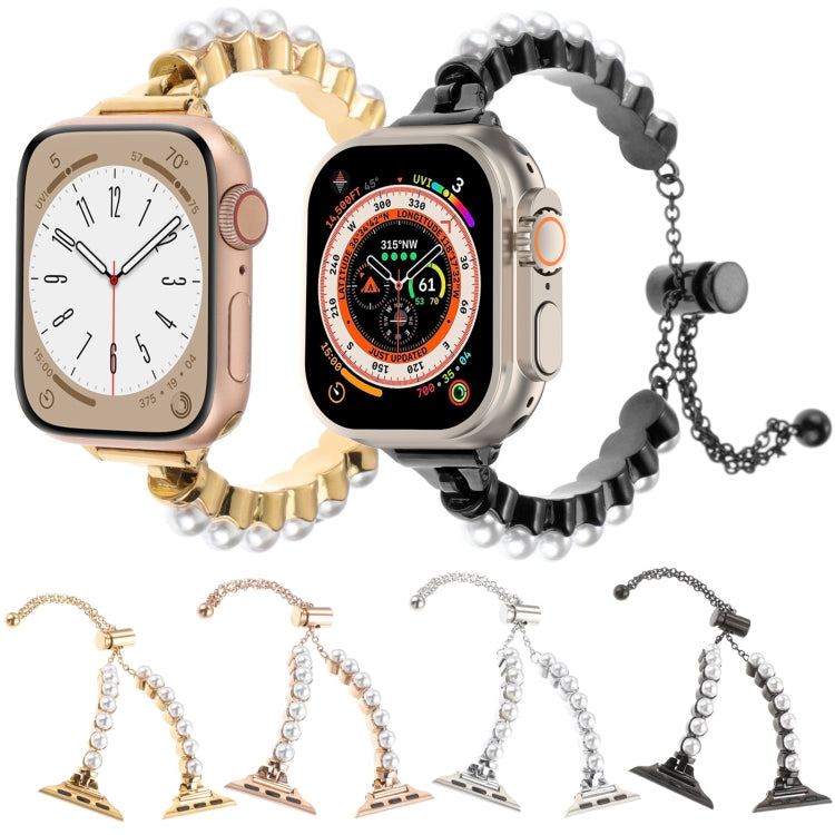 Pearl Bracelet Metal Watch Band, For Apple Watch SE 2023 44mm, For Apple Watch SE 2023 40mm, For Apple Watch Ultra 2 49mm, For Apple Watch Series 9 45mm, For Apple Watch Series 9 41mm, For Apple Watch Ultra 49mm, For Apple Watch Series 8 41mm          ...
