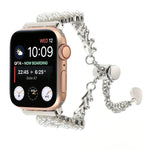 สายรัดนาฬิกาโลหะโซ่ผสมสังกะสีรูปทรงกลมประดับมุก สำหรับ Apple Watch 42mm, สำหรับ Apple Watch 38mm