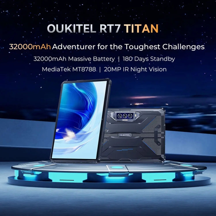 แท็บเล็ตอึด OUKITEL RT7 TITAN 4G Network IP68/IP69K, 10.1 นิ้ว Android 13 MediaTek MT8788 Octa Core รองรับซิมคู่, ปลั๊ก EU, RT7 4G 8GB+256GB