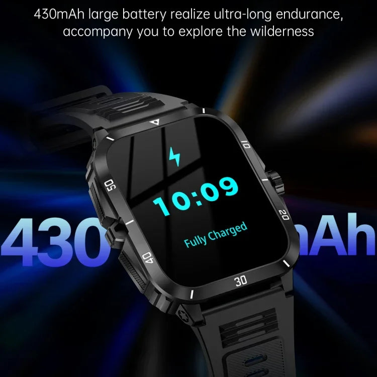 KT71 นาฬิกาอัจฉริยะหน้าจอสี่เหลี่ยม HD ขนาด 1.96 นิ้ว ทนทาน รองรับการโทร Bluetooth / ตรวจการนอน / ตรวจวัดออกซิเจนในเลือด