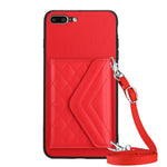 เคสโทรศัพท์แบบกระเป๋าใส่บัตรลายข้าวหลามตัดพร้อมสายคล้องยาวและ RFID สำหรับ iPhone 12 mini, สำหรับ iPhone 11 Pro Max, สำหรับ iPhone 11, สำหรับ iPhone 11 Pro, สำหรับ iPhone XS / X, สำหรับ iPhone XR, สำหรับ iPhone XS Max, สำหรับ iPhone 8 Plus / 7 Plus