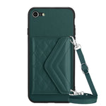 เคสโทรศัพท์แบบกระเป๋าใส่บัตรลายข้าวหลามตัดพร้อมสายคล้องยาวและ RFID สำหรับ iPhone SE 2022 / SE 2020, สำหรับ iPhone 13 Pro Max, สำหรับ iPhone 13 Pro, สำหรับ iPhone 13, สำหรับ iPhone 13 mini, สำหรับ iPhone 12, สำหรับ iPhone 12 Pro Max, สำหรับ iPhone 12 Pro