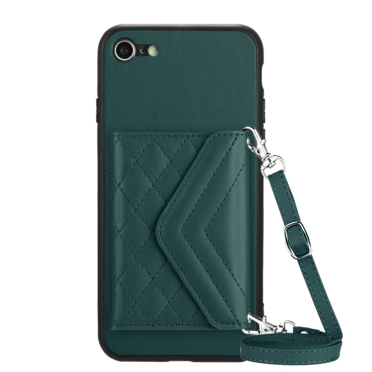 เคสโทรศัพท์แบบกระเป๋าใส่บัตรลายข้าวหลามตัดพร้อมสายคล้องยาวและ RFID สำหรับ iPhone SE 2022 / SE 2020, สำหรับ iPhone 13 Pro Max, สำหรับ iPhone 13 Pro, สำหรับ iPhone 13, สำหรับ iPhone 13 mini, สำหรับ iPhone 12, สำหรับ iPhone 12 Pro Max, สำหรับ iPhone 12 Pro