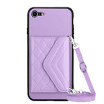เคสโทรศัพท์แบบกระเป๋าใส่บัตรลายข้าวหลามตัดพร้อมสายคล้องยาวและ RFID สำหรับ iPhone SE 2022 / SE 2020, สำหรับ iPhone 13 Pro Max, สำหรับ iPhone 13 Pro, สำหรับ iPhone 13, สำหรับ iPhone 13 mini, สำหรับ iPhone 12, สำหรับ iPhone 12 Pro Max, สำหรับ iPhone 12 Pro