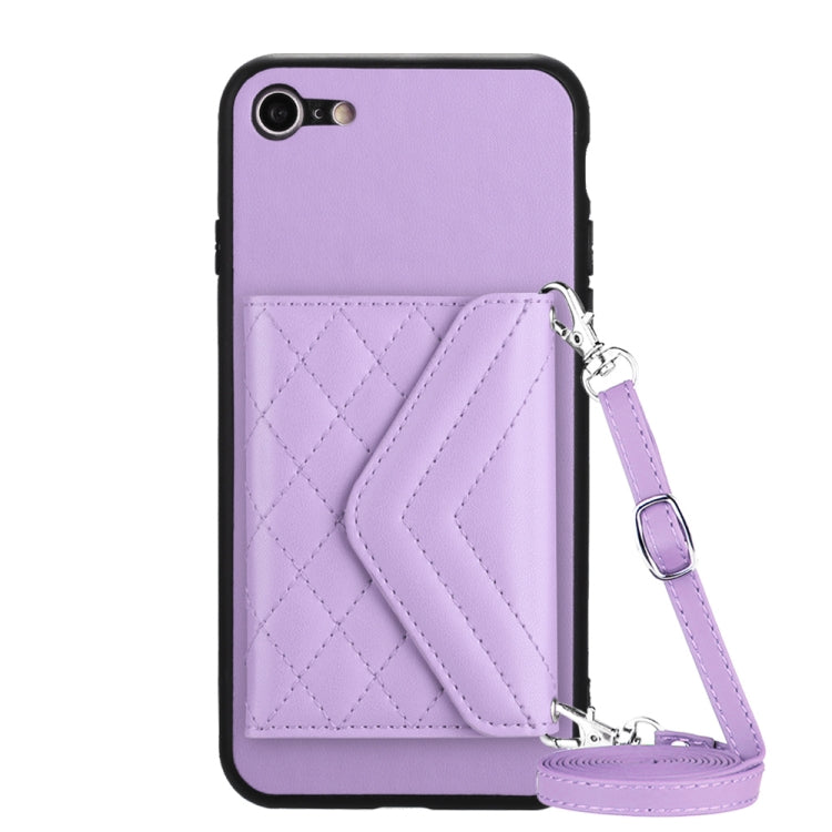เคสโทรศัพท์แบบกระเป๋าใส่บัตรลายข้าวหลามตัดพร้อมสายคล้องยาวและ RFID สำหรับ iPhone SE 2022 / SE 2020, สำหรับ iPhone 13 Pro Max, สำหรับ iPhone 13 Pro, สำหรับ iPhone 13, สำหรับ iPhone 13 mini, สำหรับ iPhone 12, สำหรับ iPhone 12 Pro Max, สำหรับ iPhone 12 Pro
