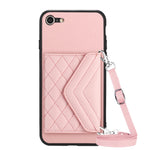 เคสโทรศัพท์แบบกระเป๋าใส่บัตรลายข้าวหลามตัดพร้อมสายคล้องยาวและ RFID สำหรับ iPhone SE 2022 / SE 2020, สำหรับ iPhone 13 Pro Max, สำหรับ iPhone 13 Pro, สำหรับ iPhone 13, สำหรับ iPhone 13 mini, สำหรับ iPhone 12, สำหรับ iPhone 12 Pro Max, สำหรับ iPhone 12 Pro