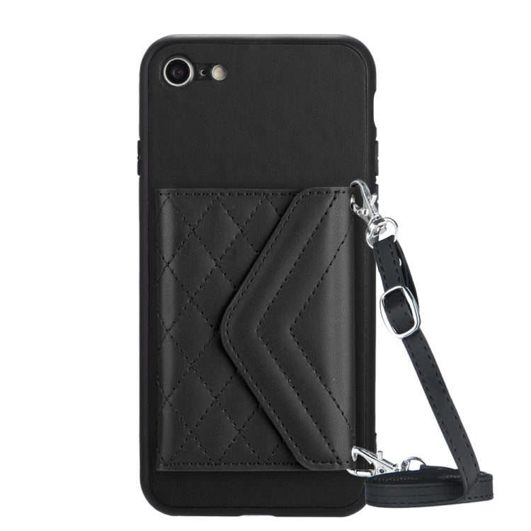 เคสโทรศัพท์แบบกระเป๋าใส่บัตรลายข้าวหลามตัดพร้อมสายคล้องยาวและ RFID สำหรับ iPhone SE 2022 / SE 2020, สำหรับ iPhone 13 Pro Max, สำหรับ iPhone 13 Pro, สำหรับ iPhone 13, สำหรับ iPhone 13 mini, สำหรับ iPhone 12, สำหรับ iPhone 12 Pro Max, สำหรับ iPhone 12 Pro