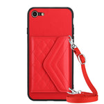 เคสโทรศัพท์แบบกระเป๋าใส่บัตรลายข้าวหลามตัดพร้อมสายคล้องยาวและ RFID สำหรับ iPhone SE 2022 / SE 2020, สำหรับ iPhone 13 Pro Max, สำหรับ iPhone 13 Pro, สำหรับ iPhone 13, สำหรับ iPhone 13 mini, สำหรับ iPhone 12, สำหรับ iPhone 12 Pro Max, สำหรับ iPhone 12 Pro