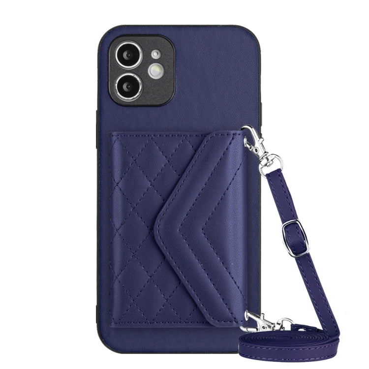 เคสโทรศัพท์แบบกระเป๋าใส่บัตรลายข้าวหลามตัดพร้อมสายคล้องยาวและ RFID สำหรับ iPhone 12 mini, สำหรับ iPhone 11 Pro Max, สำหรับ iPhone 11, สำหรับ iPhone 11 Pro, สำหรับ iPhone XS / X, สำหรับ iPhone XR, สำหรับ iPhone XS Max, สำหรับ iPhone 8 Plus / 7 Plus